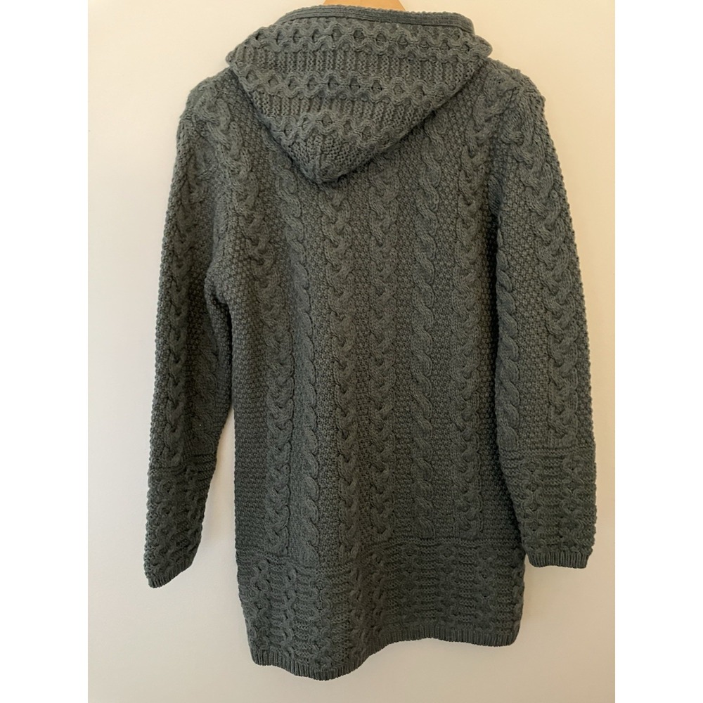 Aran Merino Wool Sweater In Green NWT Women's Sz Medium - Picture 7 of 7